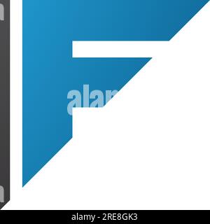 Bleu et noir triangulaire lettre F icône sur fond blanc Illustration de Vecteur