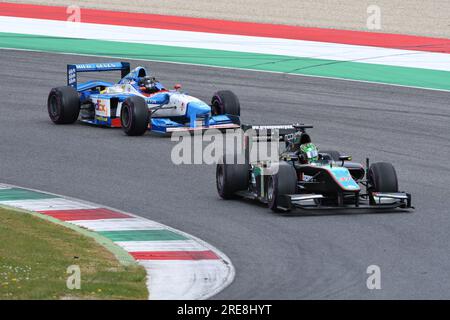 Scarperia, 9 avril 2021 : GP2 Formula pilotée par Unknown en action sur le circuit de Mugello lors des essais de BOSS GP Championship. Italie Banque D'Images