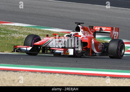 Scarperia, 9 avril 2021 : GP2 Formula pilotée par Unknown en action sur le circuit de Mugello lors des essais de BOSS GP Championship. Italie Banque D'Images