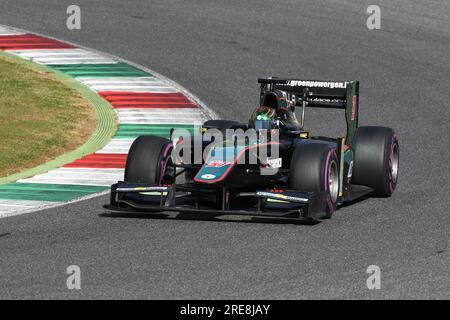 Scarperia, 9 avril 2021 : GP2 Formula pilotée par Unknown en action sur le circuit de Mugello lors des essais de BOSS GP Championship. Italie Banque D'Images