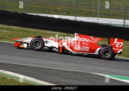 Scarperia, 9 avril 2021 : GP2 Formula pilotée par Unknown en action sur le circuit de Mugello lors des essais de BOSS GP Championship. Italie Banque D'Images