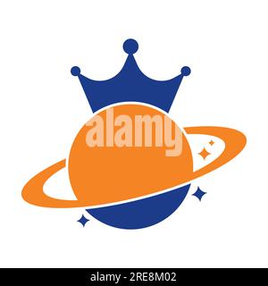 Conception de logo vectoriel King Planet. Illustration de Vecteur