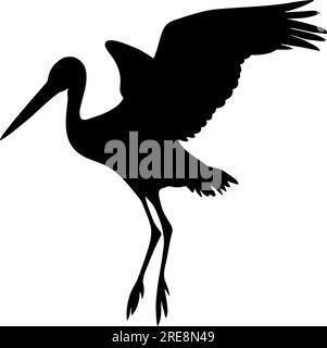 Silhouette de cigogne. Illustration vectorielle Illustration de Vecteur