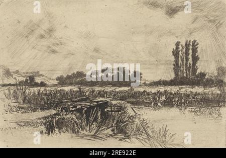 A Water Meadow 1859 de Francis Seymour Haden Banque D'Images