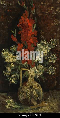 Titre : vase aux fleurs rouges et blanches Créateur : Vincent van Gogh Date : 1886 Dimensions : 35 x 65,5 cm support : huile sur toile lieu : Musée Boijmans Van Beuningen, Rotterdam, pays-Bas Banque D'Images