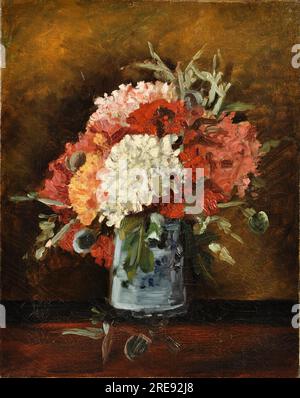 Titre : vase avec œillets artiste : Vincent van Gogh support : huile sur toile Date : 1886 Dimensions : 41 x 32,5 cm emplacement : Musée Boijmans Van Beuningen, Rotterdam, pays-Bas Banque D'Images