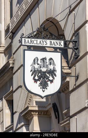 Vintage Barclays Bank enseigne, Fleet Street, City of London, Greater London, Angleterre, Royaume-Uni Banque D'Images