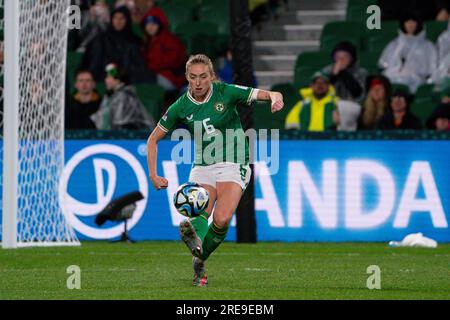 Megan Connolly de la République d'Irlande lors du match de groupe B de la coupe du monde féminine de la FIFA 2023 au stade rectangulaire de Perth, en Australie occidentale. Date de la photo : mercredi 26 juillet 2023. Banque D'Images