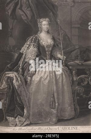 Sa très excellente Majesté, la reine Caroline 1739 par John Faber Junior Banque D'Images