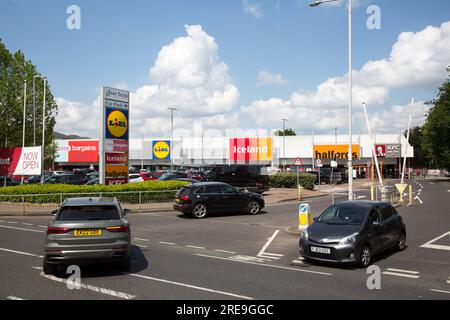 Grove Farm Retail Park, Chadwell Heath, Romford, RM6 4AU Banque D'Images