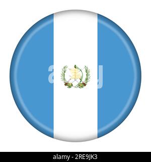 Guatemala bouton drapeau illustration 3d avec chemin de détourage Banque D'Images