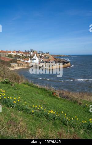 Port de Crail. Crail est l'un des anciens villages à toit pantilé de l'est Neuk de Fife. Petits bateaux et filets de pêche. Crail, Fife, Écosse Royaume-Uni Banque D'Images