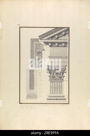 Détails d'un temple corinthien sur l'Acropole de Pergame vers 1750 par Giovanni Battista Borra Banque D'Images