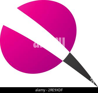 Icône lettre Q en forme de vis magenta et noire sur fond blanc Illustration de Vecteur