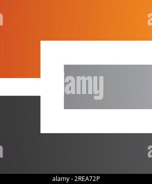 Orange Noir et gris icône rectangulaire lettre E sur fond blanc Illustration de Vecteur