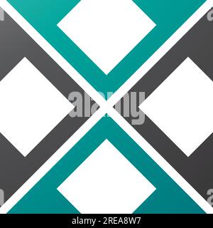 Vert persan et flèche noire carré en forme de lettre X icône sur un fond blanc Illustration de Vecteur