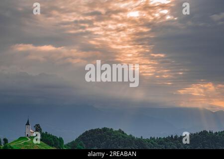 L'église de St. Primus et Felicianus au lever du soleil Banque D'Images