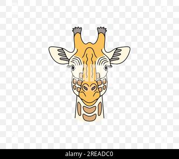 Tête de girafe, animaux et savane africaine, graphisme coloré. Nature, faune, safari, zoo, nature sauvage et faune, conception vectorielle Illustration de Vecteur