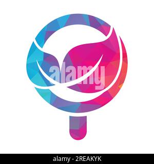 Modèle de logo vectoriel de concept de forme d'ampoule de recherche de feuille. Le logo nature Finder conçoit un vecteur de concept, le logo Leaf Finder Illustration de Vecteur