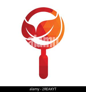 Modèle de logo vectoriel de concept de forme d'ampoule de recherche de feuille. Le logo nature Finder conçoit un vecteur de concept, le logo Leaf Finder Illustration de Vecteur