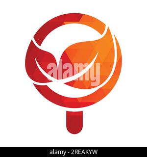 Modèle de logo vectoriel de concept de forme d'ampoule de recherche de feuille. Le logo nature Finder conçoit un vecteur de concept, le logo Leaf Finder Illustration de Vecteur