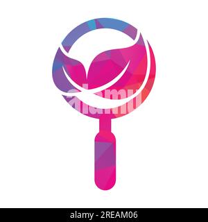 Modèle de logo vectoriel de concept de forme d'ampoule de recherche de feuille. Le logo nature Finder conçoit un vecteur de concept, le logo Leaf Finder Illustration de Vecteur