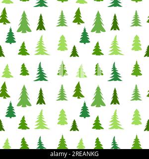 Motif de Noël sans couture, fond vert clair. Cerf de forêt, sapin vert, épinettes. Illustration vectorielle Illustration de Vecteur