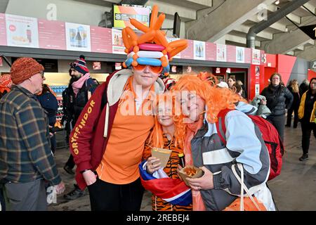 Fukuoka, Japon. 27 juillet 2023. WELLINGTON - fans des pays-Bas au Sky Stadium lors de la coupe du monde en Nouvelle-Zélande et en Australie. ANP/Masanori Udagawa crédit : ANP/Alamy Live News Banque D'Images