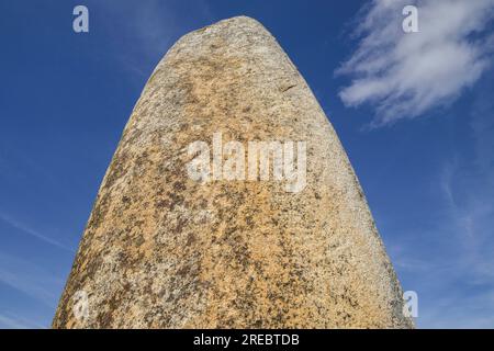 menhir de Bulhoa , à proximité de Monsaraz, Telheiro, Alentejo, Portugal Banque D'Images