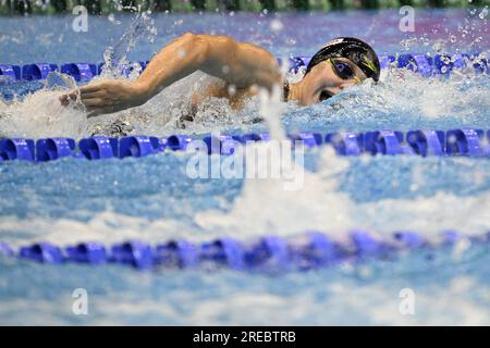 Fukuoka, Japon. 27 juillet 2023. Le Belge Roos Vanotterdijk photographié lors de la course féminine de 100 m nage libre des Championnats du monde de natation à Fukuoka, au Japon, le jeudi 27 juillet 2023. BELGA PHOTO NIKOLA KRSTIC crédit : Belga News Agency/Alamy Live News Banque D'Images