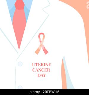 Dessin animé du jour de la sensibilisation au cancer utérin Illustration de Vecteur