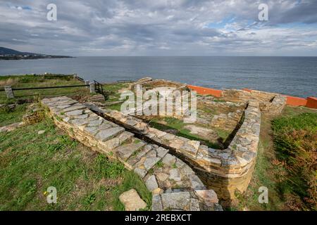 Castro de Fazouro, daté entre le 1e et le 3e siècle après JC, Fazouro, commune de Foz, province de Lugo, Galice, Espagne Banque D'Images