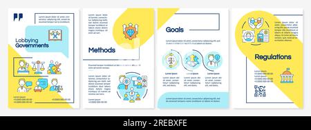 Brochure multicolore avec concept d'icônes gouvernementales de lobbying Illustration de Vecteur