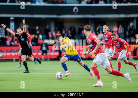 Silkeborg, Danemark. 23rd, juillet 2023. Mathias Kvistgaarden (36) de Broendby IF vu lors du 3F Superliga match entre Silkeborg IF et Broendby IF au JYSK Park à Silkeborg. Banque D'Images