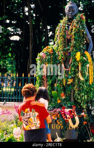 Le 100e anniversaire onipaa observance du renversement de la monarchie hawaïenne au palais Iolani Banque D'Images