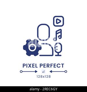 Contenu généré par l'utilisateur, icône de bureau noire et pleine Illustration de Vecteur