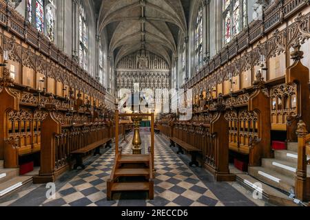 Intérieur de chapelle, Magdalen College, Oxford University, Angleterre, Royaume-Uni Banque D'Images