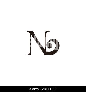 lettre nb abstraite boucle spirale vecteur logo Illustration de Vecteur