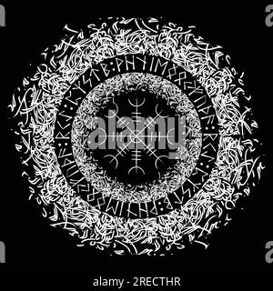 Blanc abstrait Awe Helm cercle plat Illustration de Vecteur