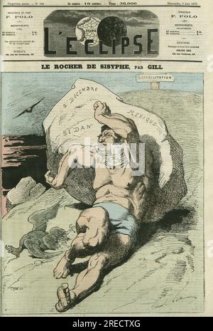 Eugène Rouher (1814-1884), homme politique français. Couverture in 'l'Eclipse' par Gill, le 2 juin 1872, Paris. Banque D'Images