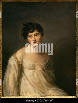 Portrait de Juliette Recamier (1777-1849) dit Madame Recamier. Peinture de Firmin Massot (1766-1849), huile sur toile, vers 1807. Art francais, portrait 19e siecle. Musée des Beaux Arts de Lyon. Banque D'Images