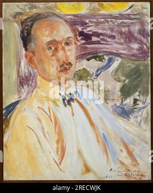 Etude pour le portrait de Francois Mauriac (1885-1970) . Peinture de Jacques Emile Blanche (1861-1942), huile sur toile, 1923, art francais 20e siecle. Musée des beaux-arts de Rouen. Banque D'Images