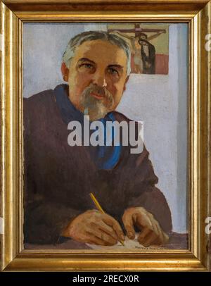 Autoportrait de Maurice Denis (1870-1943) - 1938 - huile sur carton - musée Maurice Denis de Saint-Germain-en-Laye Banque D'Images