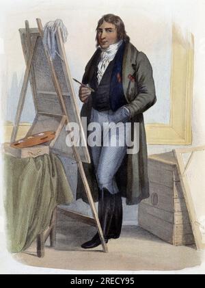 Antoine Jean GROS, peintre (1771-1835)- neoclassique dans 'Le Plutarque francais', par Mennechet, Paris, 1844-47 Banque D'Images