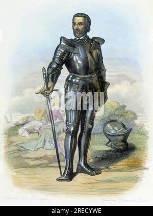 Portrait du chevalier Bayard (1475-1524) - dans "Le Plutarque francais", ed. Mennechet, 1844-47 Banque D'Images