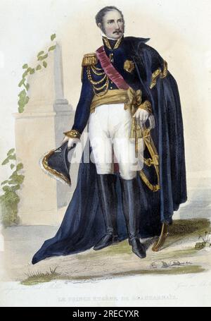 Le prince Eugène Rose de Beauharnais (1781-1824, fils de Alexandre de Beauharnais et de Joséphine) - in 'Plutarque Français', 1844-1847 Banque D'Images