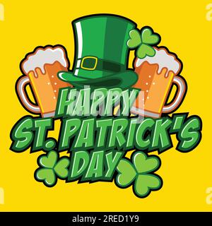 Illustration vectorielle du symbole de la Saint Patrick heureux Illustration de Vecteur