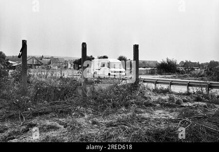 Allemagne, Großensee, 5/08/1992 Archive : 35-65-08 démantèlement du mur photo : démantèlement du mur entre Großensee et Kleinensee [traduction automatique] Banque D'Images