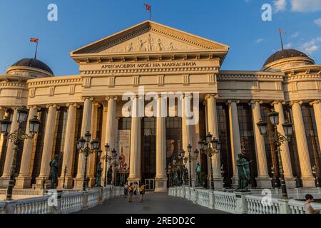 SKOPJE, MACÉDOINE DU NORD - 9 AOÛT 2019 : Musée archéologique de la République de Macédoine à Skopje, Macédoine du Nord Banque D'Images