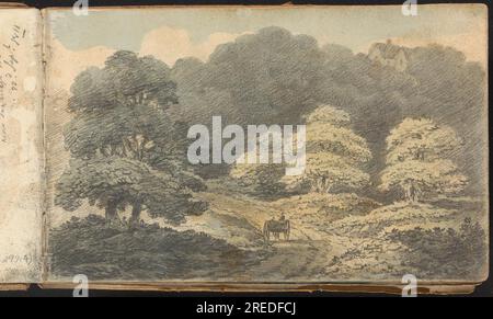 Album of Landscape and Figure Studies : Landscape Scene with Horse and Cart Near Tunbridge Wells entre 1811 et 1813 par Thomas Bradshaw Banque D'Images